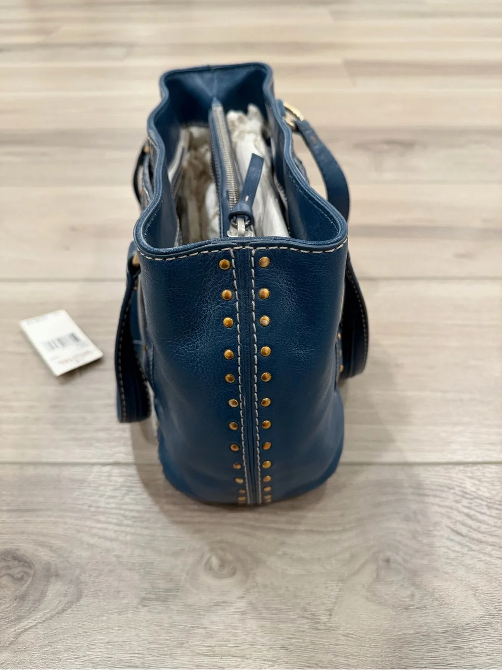 MICHAEL Michael Kors Teal Leather Shoulder Bag with Silver Studs 90s VTG $248
